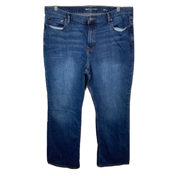 Banana Republic Jeans Mens‎ Sz 40 Blue Cotton Stretch Denim Legacy Bootcut Fit - Picture 1 of 11